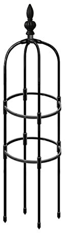 Dysetcs Tower Obelisk Garden Trellis, 3ft Tall Metal Obelisk Plant Support Gardening Climbing Frame for Outdoor Indoor Climbing Plants (1 Pack), Black