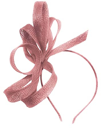Caprilite Vegan Sinamay Fascinator Pannband Bröllop Ring Damer Dag Ascot Raser, Puderrosa, 44930