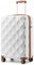 British Traveller Hartschalenkoffer Handgepäck Koffer 54 * 36.5 * 21.5cm Reisekoffer Handgepäck Koffer Trolleys ABS+PC mit TSA-Schloss Rollkoffer Suitcase Creme