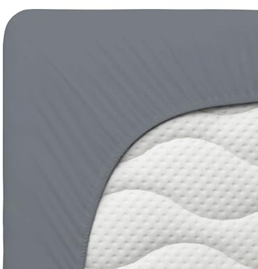 Cotton Castle Spannbettlaken Jersey Spannbetttuch 100% Baumwolle Bettlaken, Größe:160 x 200 cm, Farbe:Grau