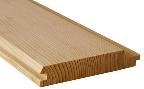 Lambris en bois d’épicéa à rainure et languette biseautée, Lot de 20 planches profilées en bois d'épicéa - 15 mm x 9,6 cm - Longueur : 2 m - Revêtement de toit et façade