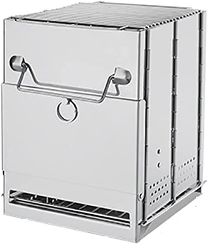 Gas-Klappgrill, tragbarer Outdoor-Herd, Edelstahl-Holzkohlegrill, Braten von Fleisch, Grillofen, Picknick-Camping-Ausrüstung (AA)