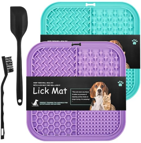BASVII 2 PCS Tappetino da Leccare per Cani, 20x20 cm, Licking Mat Cane