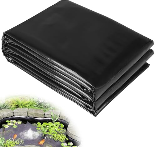 DBREAKS Lona para Estanque HDPE 3x3m, Negro, 0.5mm Espesor, Resistente a UV, Flexible para Jardín, Estanques, Fuentes y Cascadas