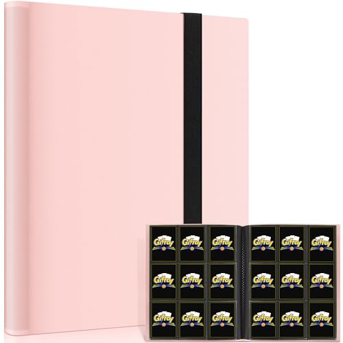 Gifray 9-Pocket Side-Loading Trading Card Binder – Pink – Holds 360 Cards, Album for Trading Card Games, Sports & Gaming, Birthday Gift
