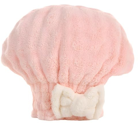 FrostyFlair Mikrofaser Handtuch Haare, Extra Weich Und Extrem Saugfähig Haarturban, Trockenhauben für Haare, Haarhandtuch für Mädchen Und Frauen, Rosa