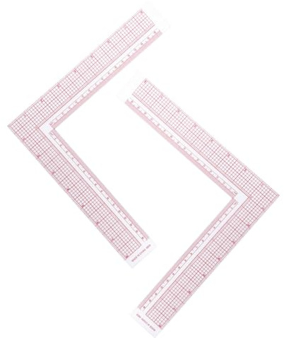 GAROZATION Righello da Sarto a l in Plastica Trasparente 2 Pezzi Righello Quadrato per Cucire Tessuti con Scala Integrata Strumento di Misurazione per Modelli e Abiti Leggero e Flessibile