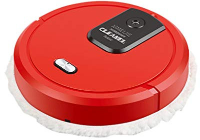 Dinglong Home Aspirateur Robot,3 en1 Aspirateur Robot Laveur, Rechargeable Robot Laveur de Sol, Machine de Balayage Intelligente Automatique Super Silencieuse pour Sols Durs,37 * 28 * 8 cm (Rouge)