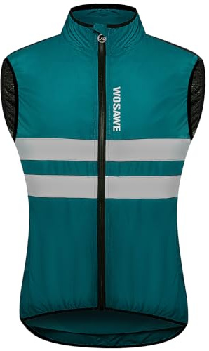 WOSAWE Cykeljacka, MTB-jacka, vindtät, duschsäker och lätt sportrock med reflekterande remsa för motorcykelkörning, racing, cykling