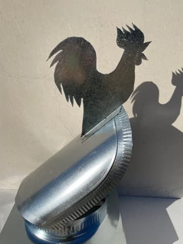 FUMAIOLO COMIGNOLO GIREVOLE GALLO CON GALLETTO ZINCATO PER CANNA FUMARIA (22x22cm)
