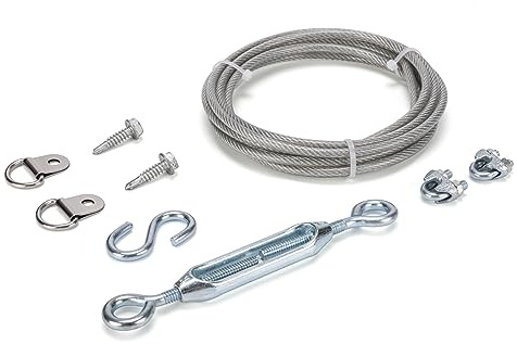 HILLMASTER Durable Anti-Sag Gate Kits for Wooden Fence, Gate Support Cable Kit in Zinc, Anti-Sagging Fence Gate Kit Steel, Wood Door Repair Kit for Outdoor