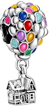 Wedanor Charmes La Chambre haute et les ballons pour Bracelets - Charms de Perles ajourées en Argent Sterling 925, charmes de Coeur d'amour pour Bracelets et Colliers pour Femmes