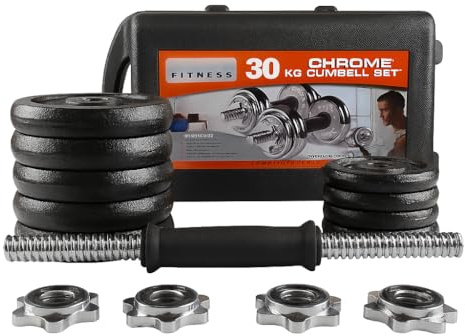 Cast Iron Adjustable Dumbbells Weight Barbell Set Men Women | Adjustable Dumbbell Set with Collars for Home Gym Bodybuilding, Weight Training, Strength Training | 15kg 20kg 30kg (15, Kilograms)