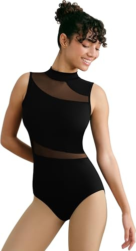 Mulnall Women Mock Neck Ballet Leotard Deep Back Cutout(236125-06-L)