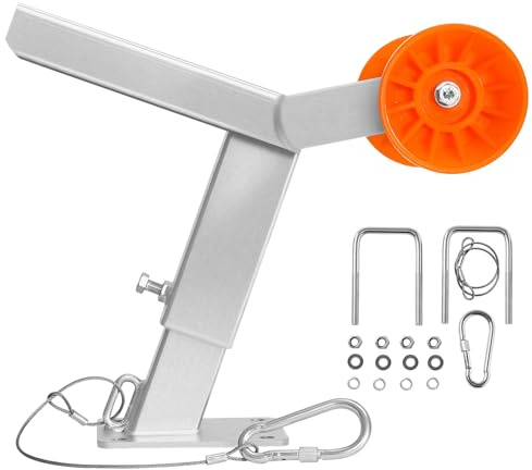 VEVOR Cabrestante para Remolque de Barco, Altura Ajustable 370-548 mm, con Ruedas de TPU y Pernos en U Compatible con Lanzas de Remolque 50,8-76,2 mm x 76,2-101,6 mm para Motos Acuáticas, Veleros