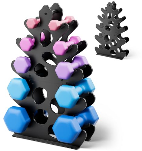 5 Tier Metal Dumbbell Rack, Weight Rack For Home Gym, Dumbbell Stand for Free Weights，upgraded