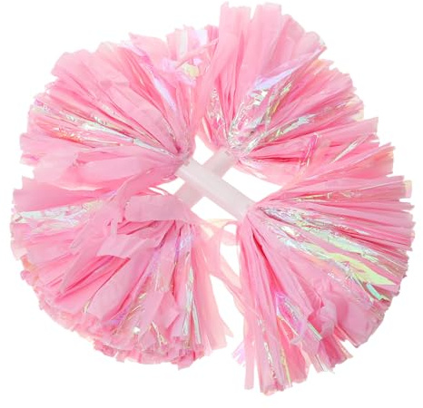 Alipis 2 pièces Pompons de Cheerleading Fleurs avec Grandes Poignées Multicolores Accessoires Légers et Durables pour Esprit Équipe et Compétitions Sportives