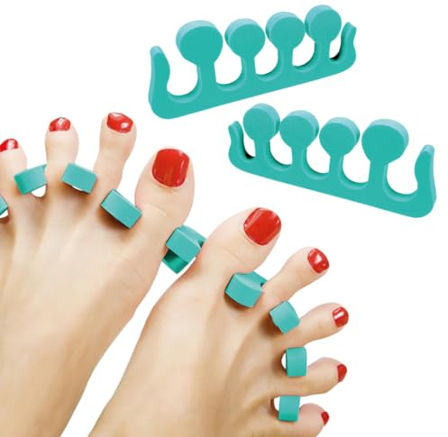 Lot de 2 séparateurs pour doigts des pieds, en mousse souple, éponge, pour vernis à ongles, nail art, séparés pour pédicure et manucure (vert)