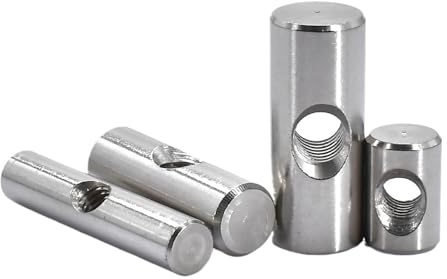 Dadi a barilotto con intaglio, Perno di centraggio con foro trasversale dadi a botte in acciaio inossidabile 304 for mobili in legno dimensioni multiple(M6x25 (5pcs))