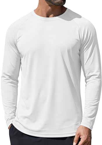 NEYOUQE UV skydd för män, långärmad skjorta UPF 50 + solskydd, funktionell skjorta, andas, snabbtorkande, rash guard för utomhussport,