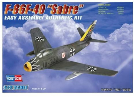 Hobbyboss 1:72 Scale F-86F-40 Sabre Diecast Model Kit, 15.7 x 15.7 x 6 centimetres