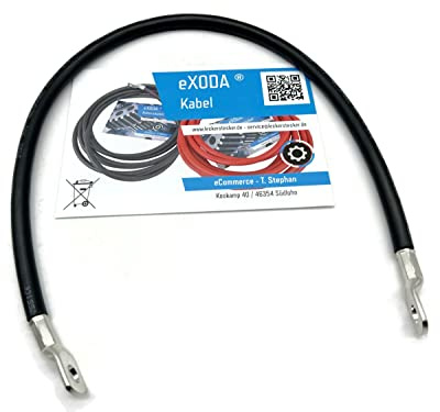 eXODA Batteriekabel 25 mm² 50cm mit Kabelschuhen M8 Schwarz