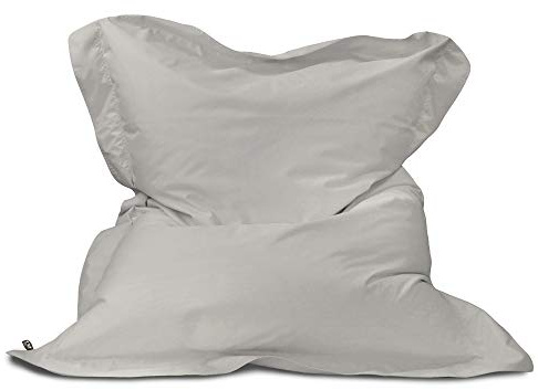 rucomfy Beanbags Giant Indoor/Outdoor Squashy Squarbie Bean Bag. Use as Cushion, Chair or Lounger. Water & UV Resistant 170 x 130cm (Beanbag Only, Platinum Grey)