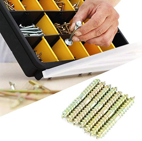 Tornillo de espiga para carpintería, 20 piezas 5 * 40 mm Tornillo de espiga Conector de muebles para carpintería Tornillo de doble punta