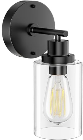 GORDNWE Modern Bathroom Wall Sconce, Matte Black Vanity Wall Light Fixture