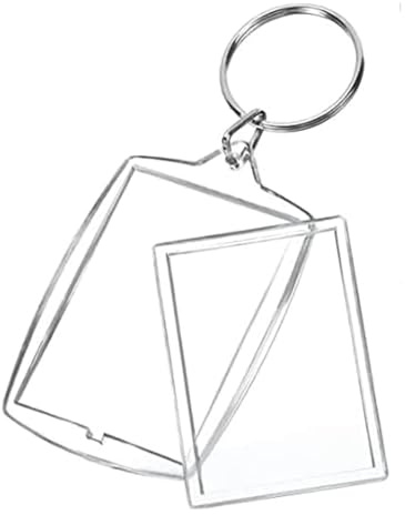 30 Pcs Large Acrylic Blank Keyrings Double Sided Blank Insert Keychains with Split Ring for Women, Family, Friends - Personalised Clear Photo Key Rings