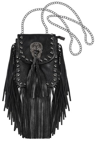 YJZQ Damen Quaste Kette Umhängetasche PU Leder Umhängetasche Kettentasche Vintage Strandtasche mit Quaste Handtasche Crossbody Tasche für Damenreisen und Urlaub