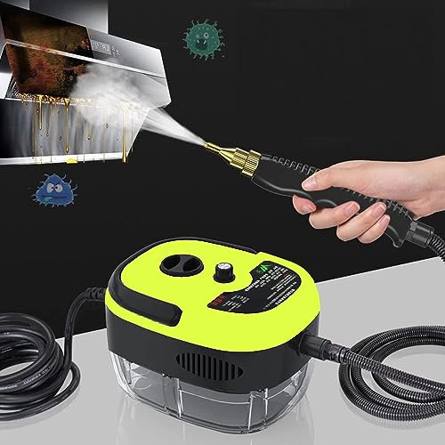 Ailgely Limpiador a vapor, 2500 W, portátil, máquina de limpieza a vapor a presión a alta temperatura con cabezales de cepillo, para muebles de cocina, suelo, baño, coche, ventana, alfombras (enchufe