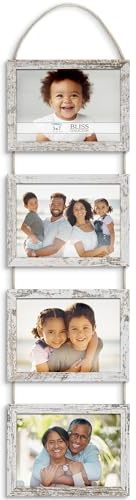 Icona Bay - 7x5 Wall Hanging Picture Frames Collage with 8 Openings - Rustic Brown, 2 Pack - Casual Style Engineered Wood Frames - Wall Mount Only - Bliss Collection