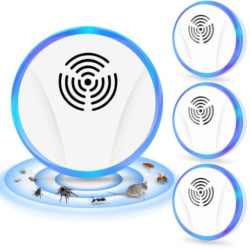 Antizanzare Ultrasuoni, TGKYK 4 pezzi Ultrasuoni per Topi da Interno, Plug-in Repellente Ultrasuoni, Innocuo Repellente Zanzare Ultrasuoni, Repellente ad Ultrasuoni per Topi, Formiche, Mosche, Insetti