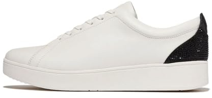 Fitflop Rally Crystal Backtab Baskets en Cuir pour Femme, Noir, 39 EU