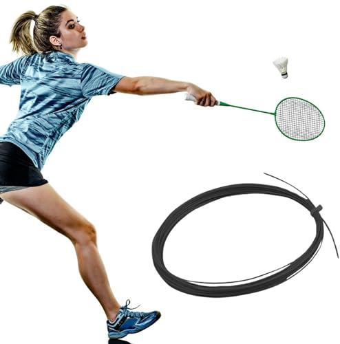 Corda per racchette, cavo di riparazione per racchetta da badminton, corda da badminton da 0,7 mm/22 GA ad alta resistenza, ricambio per rete da da 10 m per riparazione racchette da badminton