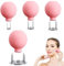 4 Stück Schröpfgläser mit Silikon Saugball, Schröpfset Facial Cupping Set mit 4 Größen, Gesicht Vakuum Massage Schröpfen Gegen Verspannungen und Cellulite, Entgiftung, Straffe Haut (Rosa)