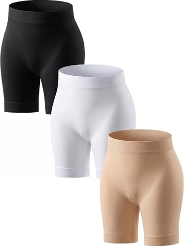 ATTLADY 3 Pack Slip Shorts for Under Dresses Women - Anti-Chafing Cooling Slip Shorts, Women's Seamless Under Skirts