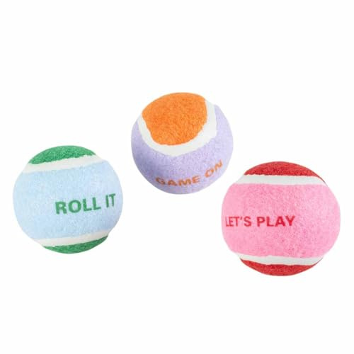 Ebi Coockoo Let's Play Pallina da tennis giocattolo per cane, set da 3 pezzi, diametro 6,4 cm
