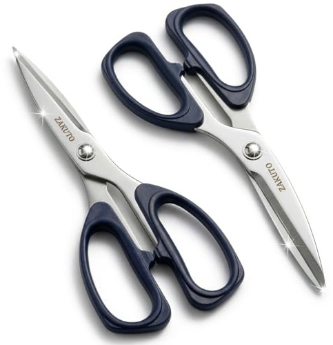 Kitchen Shears 2 Pack – Heavy Duty Stainless Steel Food Scissors for Meat, Poultry & Cooking, Sharp Multipurpose Kitchen Cutting Shears, Dishwasher Safe (6” & 8”)