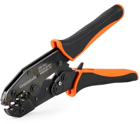 Insulated Wire Terminal Crimping Tool, 0.5-6mm² Ratchet Crimping Pliers, Insulated Crimping Tools
