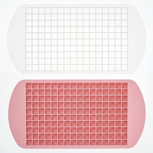 Confezione da 2 mini stampi per cubetti di ghiaccio,160 scomparti, in silicone, per bar da cucina, bevande, cocktail, birra, whisky, cubetti di ghiaccio alla frutta, cubetti di ghiaccio: 1x1 cm