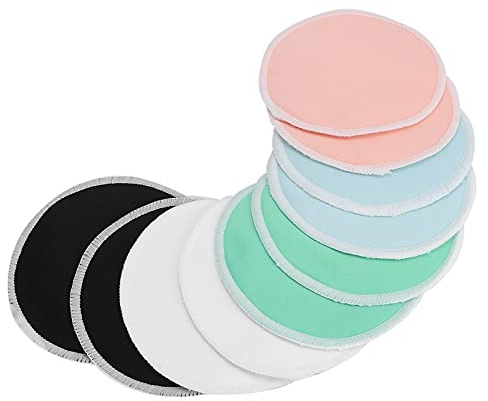 AKLOSIPY 10 St Tvättbara Amningsskydd, Amningsskydd Av Supermjuka Fibrer, återanvändbara Moderskaps-BH-kuddar, 12 Cm Diameter, 3-lagers Läckagesäkra Bröstvårtsskydd