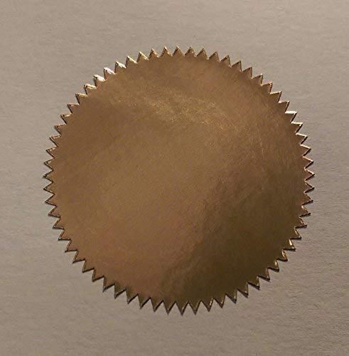 Audioprint Ltd. Pack of 200-41mm Starburst Notary/Legal/Certificate Seals - Colour Code Stickers/Sticky Labels - Choose Your Colour/s (Shiny Bronze)