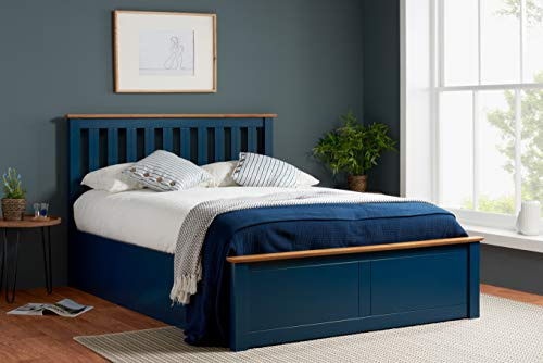 Birlea, 135cm Phoenix Ottoman Bed Navy Blue, Engineered Wood, Double