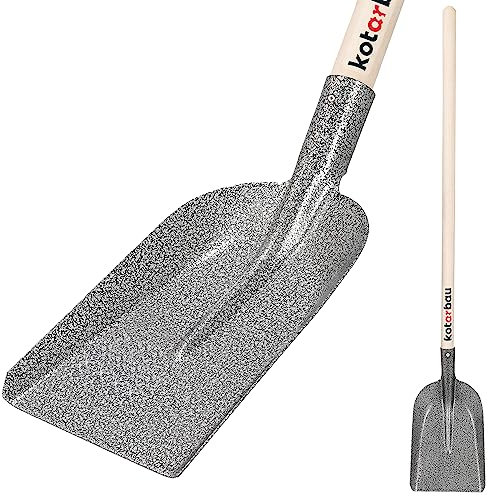 KOTARBAU® Pelle de jardin robuste 270 x 183 mm pour diamètre de manche de 38 mm - Pelle en acier pour ramasser les matériaux en vrac avec manche en bois