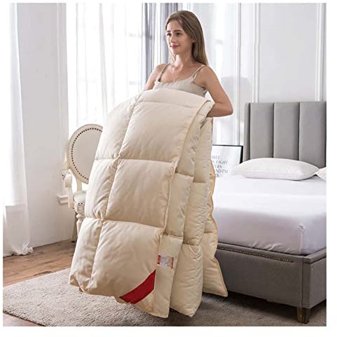KAISUN Edredón Hipoalergénicos, Nórdico con Compartimentos en Las Esquinas, Relleno de Microfibra de Felpa, Duvet Cálido de Invierno Antiácaros (Color : Gelb, Size : 220x240-4kg)