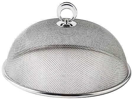 perfk Tienda de Alimentos de Acero Inoxidable Cúpula de Alimentos Cubierta de Plato de Alimentos Reutilizable Multifuncional para, 28cm de diámetro