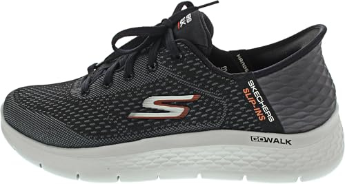 Skechers Homme Go Walk Flex New World Slip-In ENTRAINEUSE, Black Textile/Synthetic, 46 EU