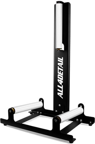 ALL4DETAIL Felgenständer mit Laufrollen für Reinigung, Versiegelung und Wartung von Rädern, Heavy Duty Detailing Wheel Cleaning Stand für Rad-Reifen-Reinigung Keramik-Beschichtung Polieren (Black)